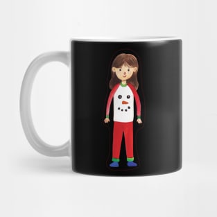 Girl with Christmas pajamas Mug